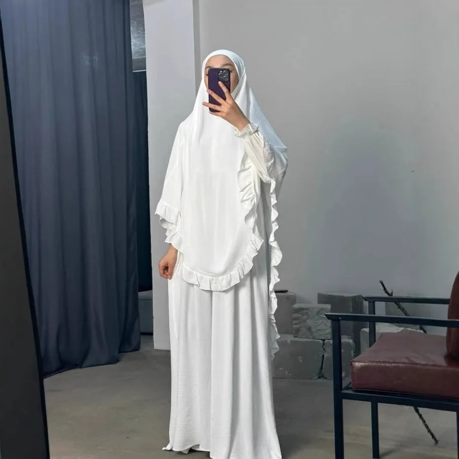 Eid Ramadan Abaya Khimar Set Muslim Women Prayer