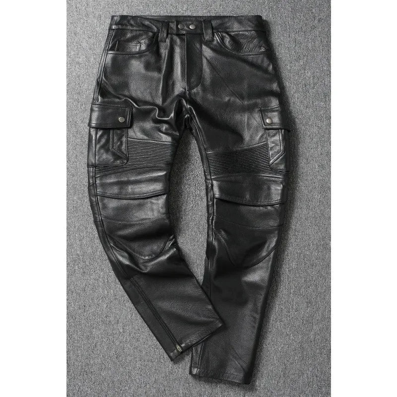Motorcycle Pant Genuine Cowhide Leather Trousers Mens Riding — product photo 5 of 6