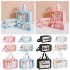 Dry-wet separation double transparent PU makeup bag portable — product photo 2 of 6