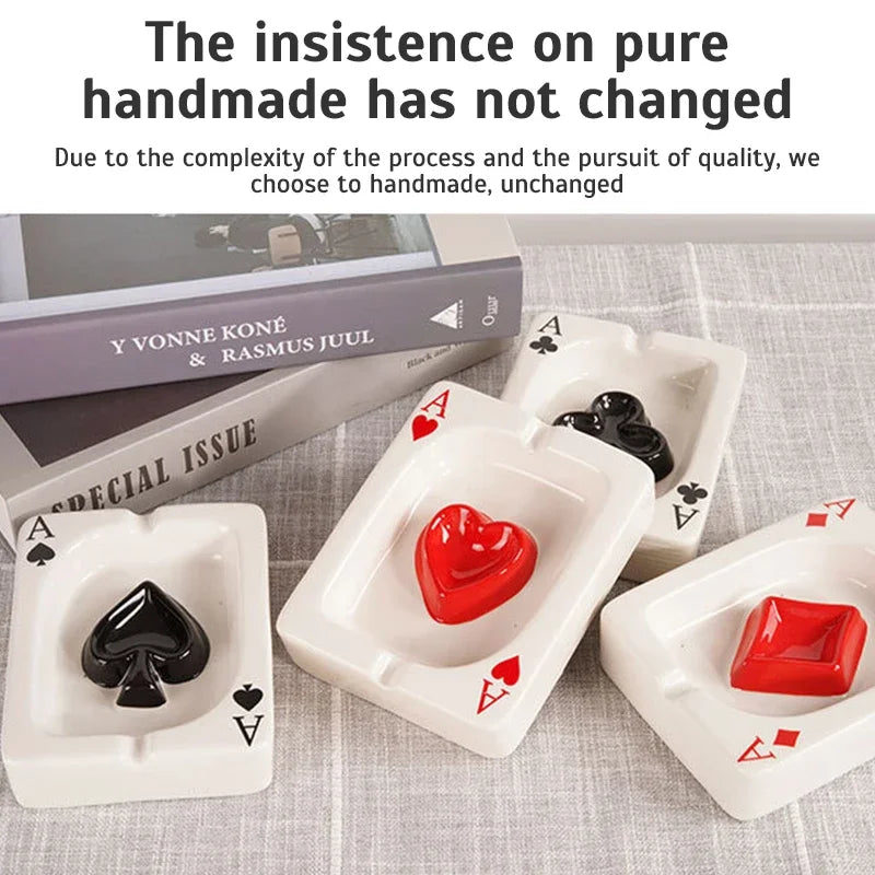 European Poker Ashtray Red Heart A Creative Porcelain — product photo 3 of 6
