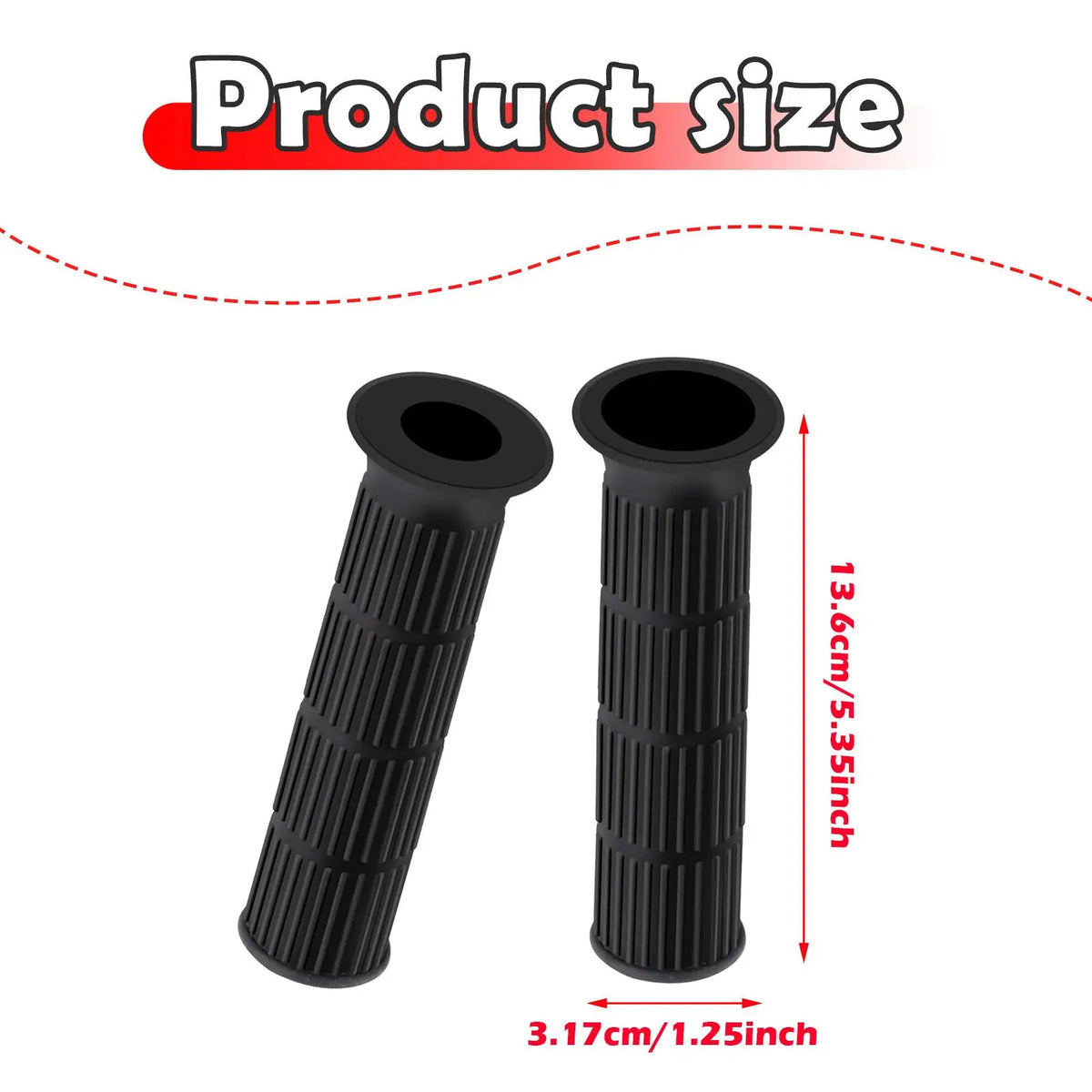 Durable Black Motorbike Handlebar Grips Anti Slip Parts — product photo 6 of 6