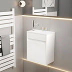 *16" Small Modern Painted Wall Mounted Floating Bathroom — main product photo