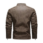 Fashion Leather Jacket Men Winter Fleece Warm Zipper — product photo 4 of 6