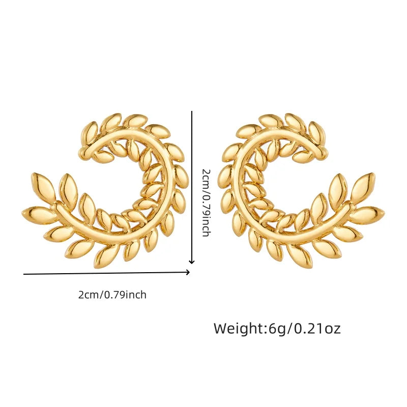 DIEYURO 316L Stainless Steel Golden Ear of wheat — product photo 2 of 6