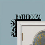 [1pc Metal Door Sign] 1pc Elegant Metal Bathroom — product photo 5 of 6