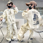 Autumn Winter Teenager Boys Tracksuit letter Graffiti sweatshirt — product photo 2 of 6
