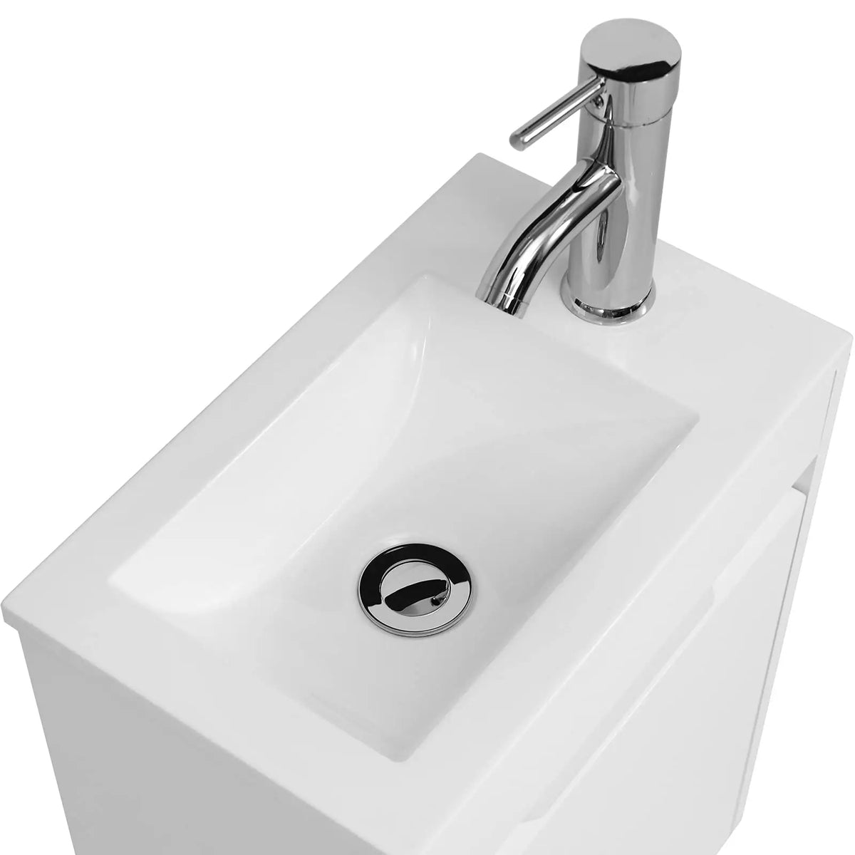 *16" Small Modern Painted Wall Mounted Floating Bathroom — product photo 3 of 6