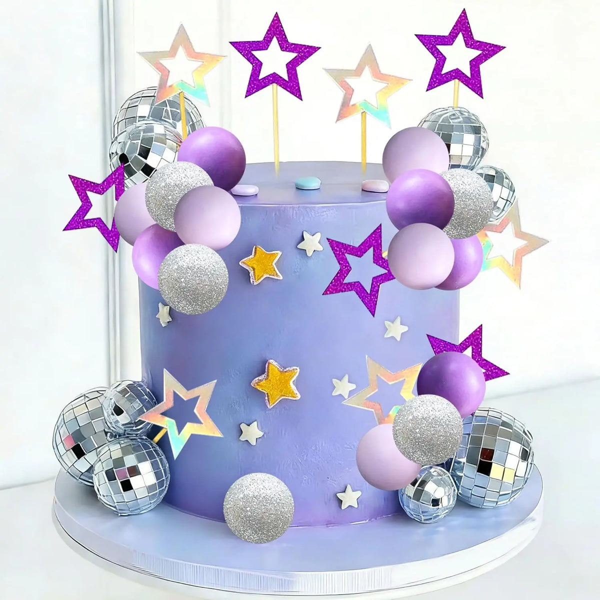 Disco Ball & Star Cake Topper Set — product photo 3 of 5