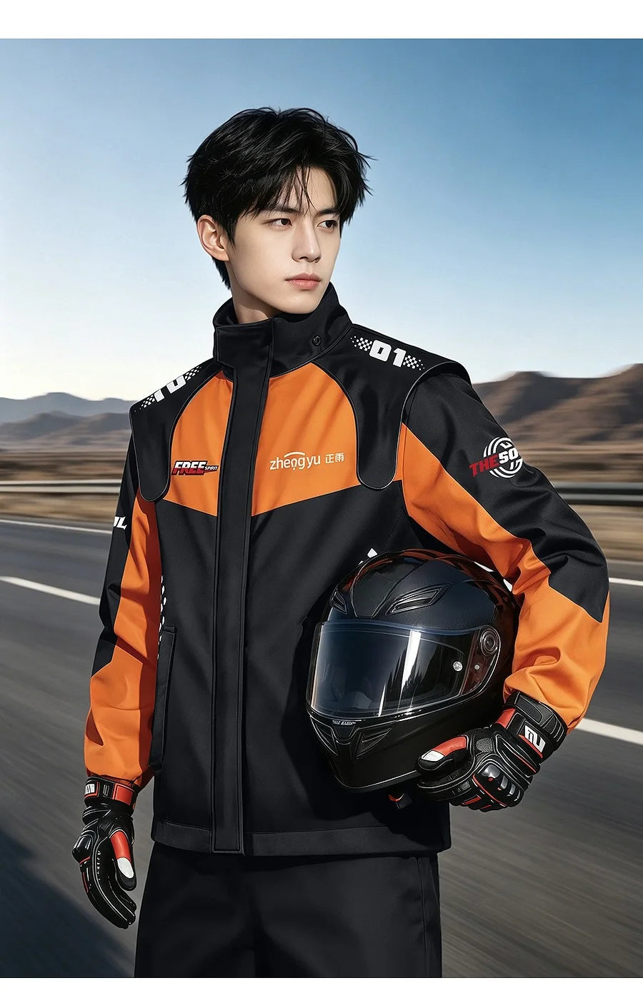 Men Women Split Motorcycle Rain Suit Extra Long — product photo 5 of 5