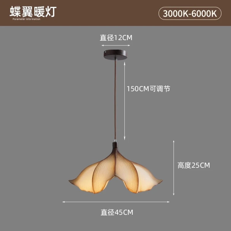 Japanese Wabi-Sabi Resin LED Pendant Light Petal Ceiling — product photo 6 of 6