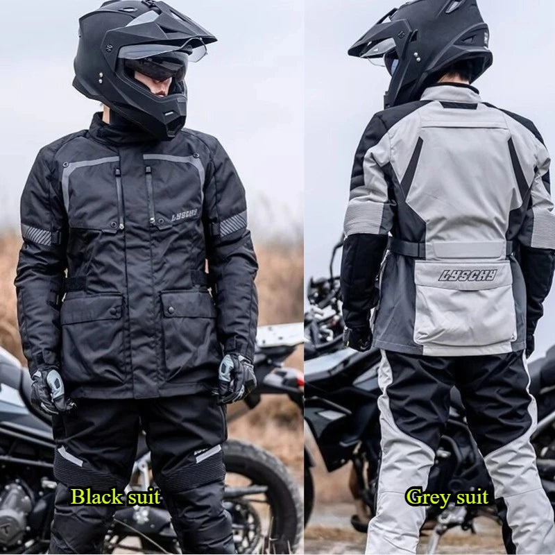Men Motorcycle Jacket Pants Set 4 Season Waterproof — main product photo