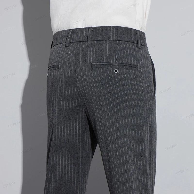 High Quality Brand Clothing Autumn Stripe Suit Pants — product photo 5 of 6