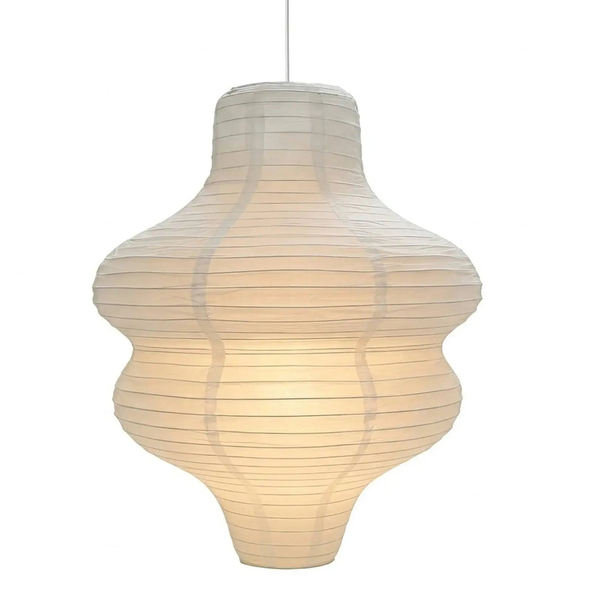 2Pc Round Handmade Folded Rice Paper Lampshade Large — product photo 4 of 6