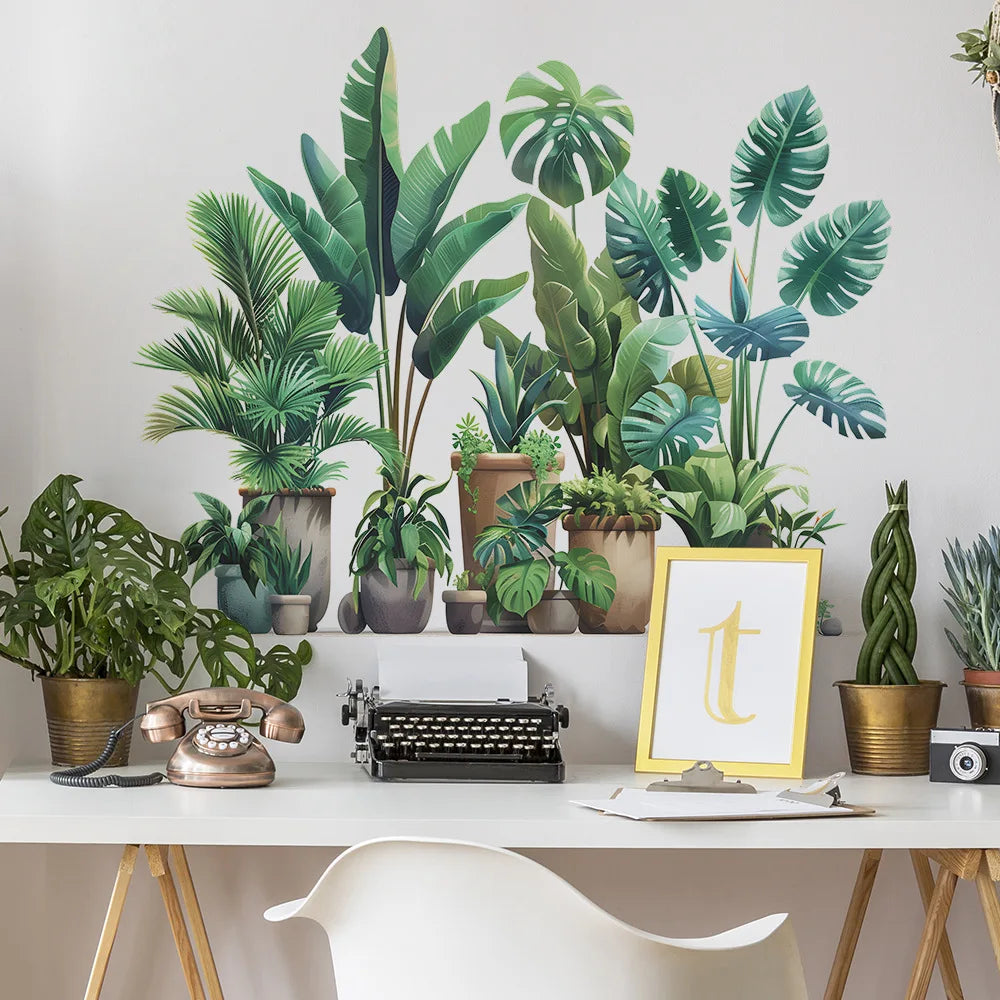 Tropical Potted Plant Wall Stickers for Living Room — product photo 4 of 6
