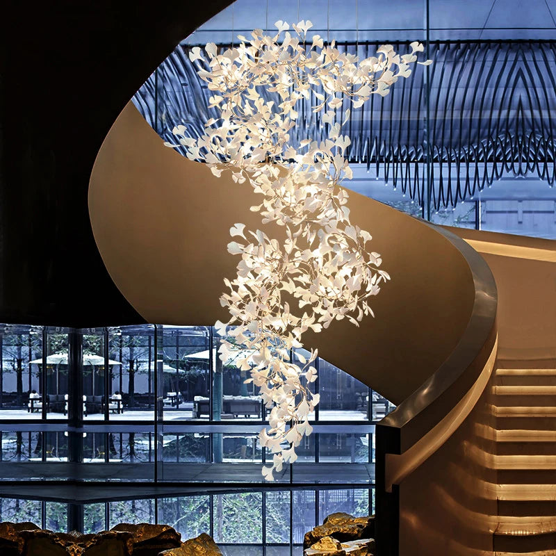 Ginkgo Leaves Loft Hanging Chandelier Light For High — product photo 4 of 6