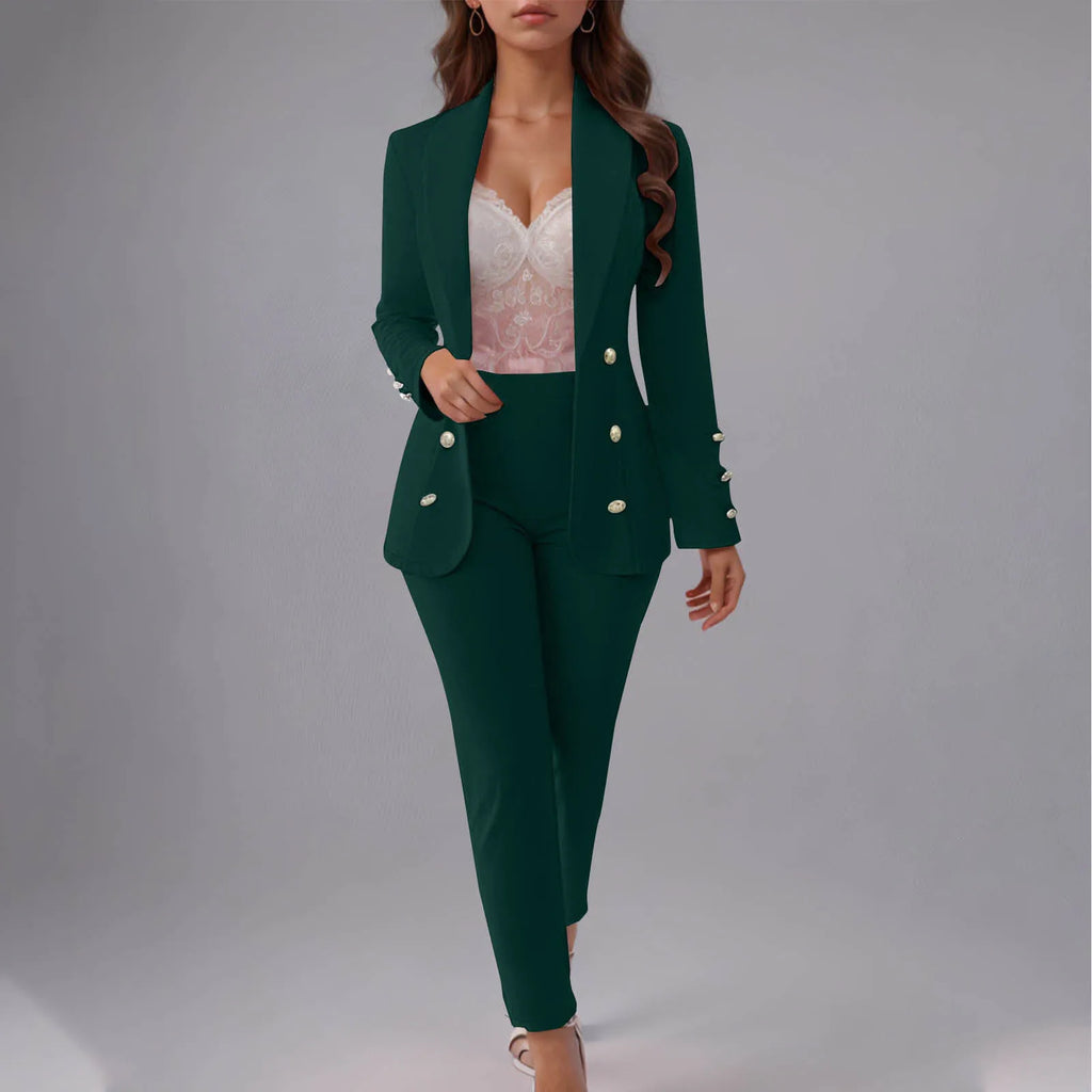 Autumn 2025 Womens Lapel Button Solid Color Long — product photo 3 of 6