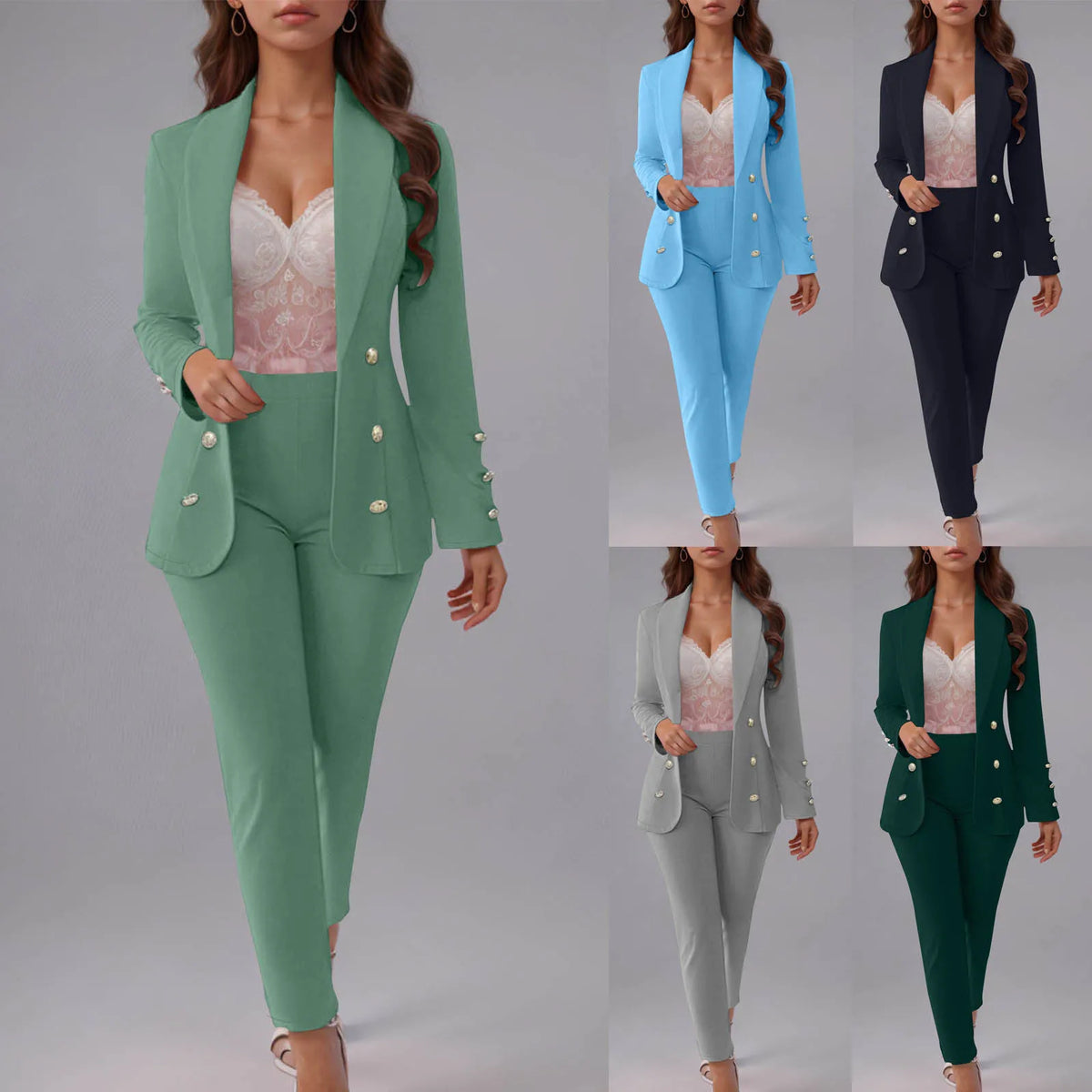 Autumn 2025 Womens Lapel Button Solid Color Long — product photo 4 of 6