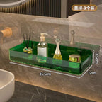 Bathroom White Shelf Rack Wall-mounted Washbasin No-punch Washroom — product photo 6 of 6