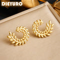 DIEYURO 316L Stainless Steel Golden Ear of wheat — main product photo