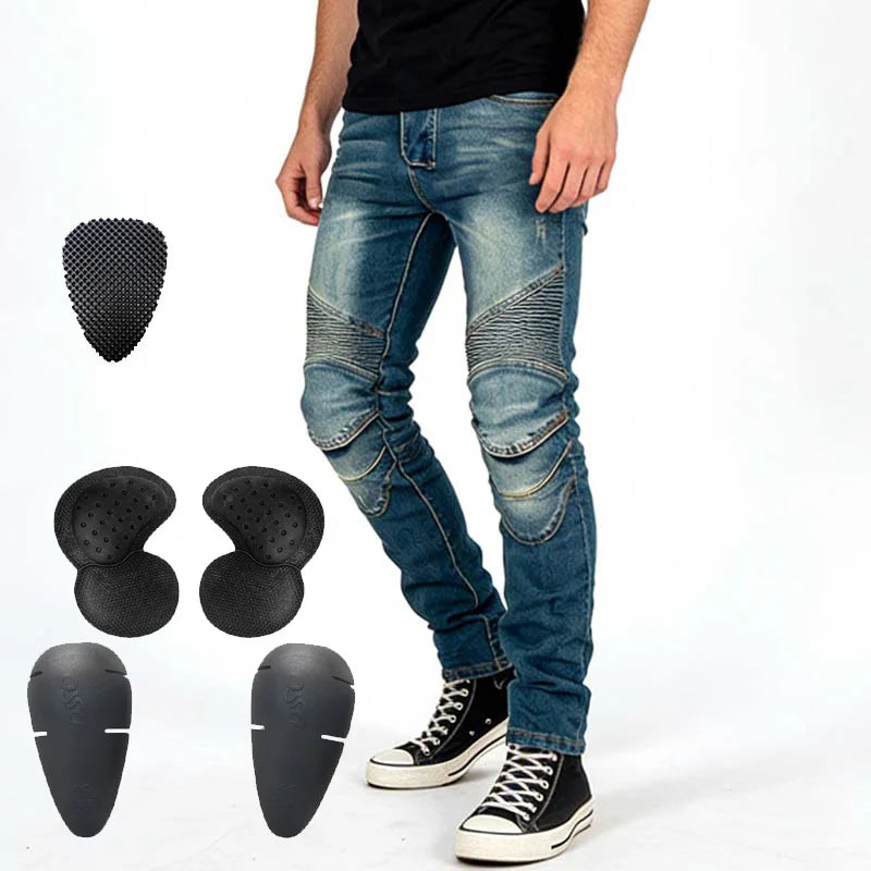 Men Motorcycle Jeans Built With Removable Insert Protective — main product photo
