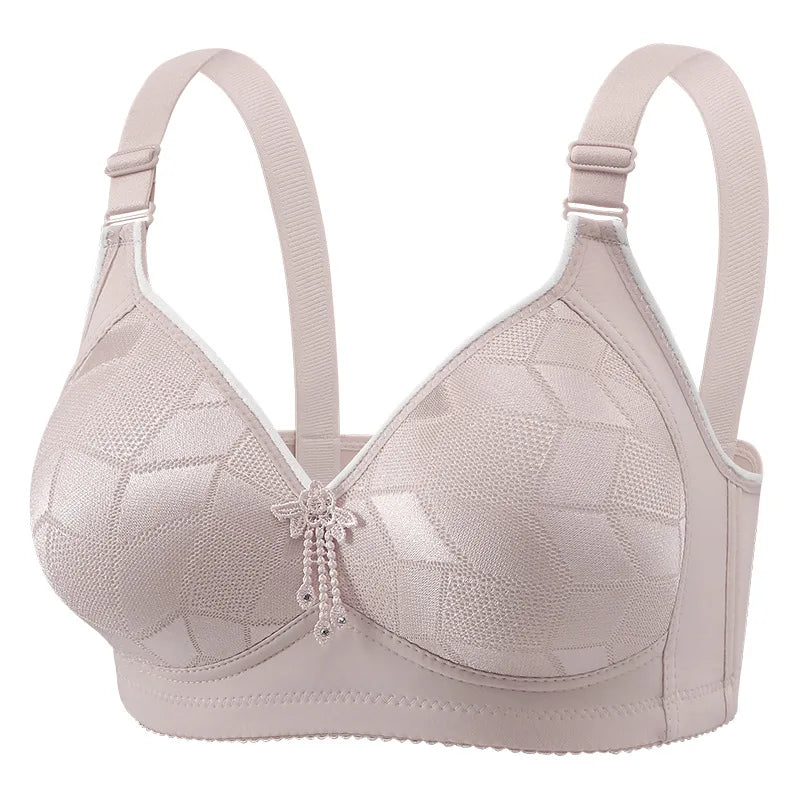 Smooth Plus-size Geometric Pattern Wireless Ladies' Solid Jacquard — product photo 3 of 6