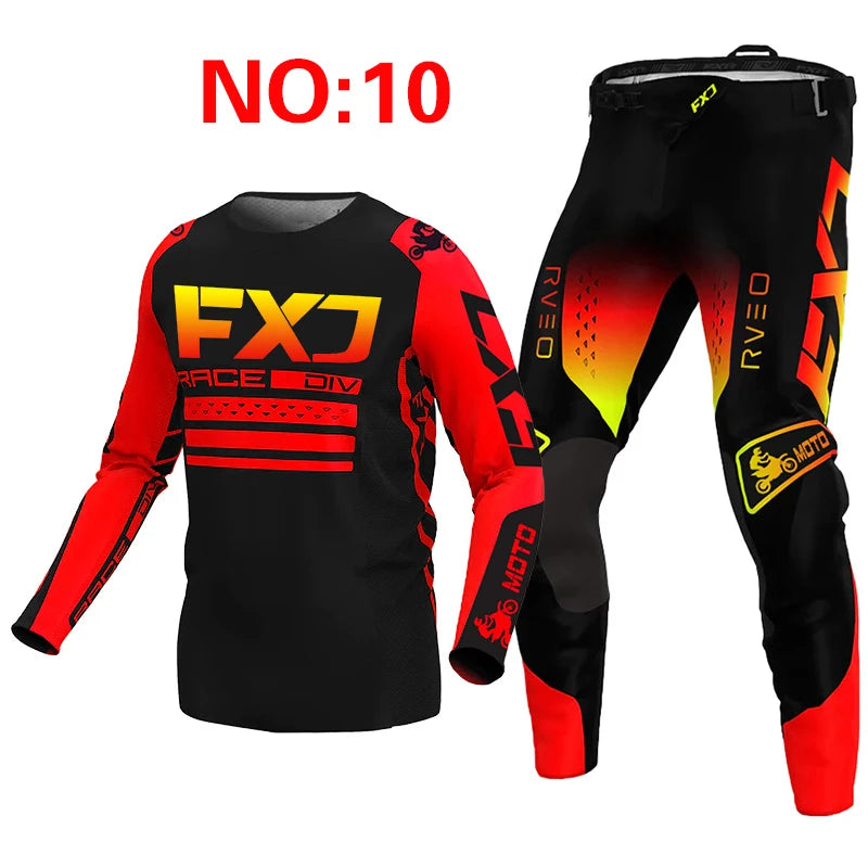 NEW 2025 FXJ black enduro motocross gear set — product photo 4 of 6