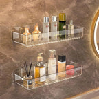 Bathroom White Shelf Rack Wall-mounted Washbasin No-punch Washroom — main product photo