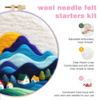 RUOPOTY Wool Felt Painting Handicraft Blue Hill Art — product photo 2 of 5