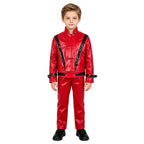Kids Michael Jackson Cosplay Suit Boys Red PU — product photo 2 of 6