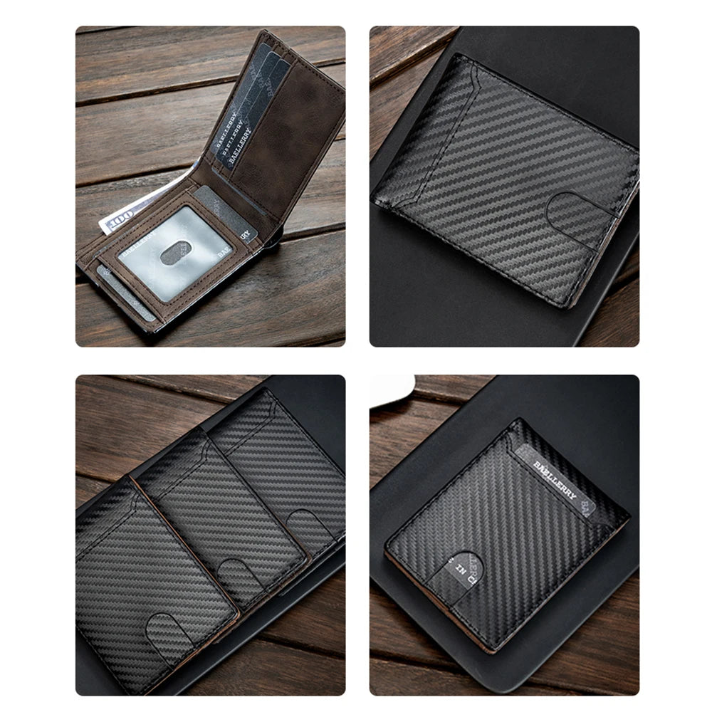 Simple Slim Men's Wallet High Quality Carbon Fiber