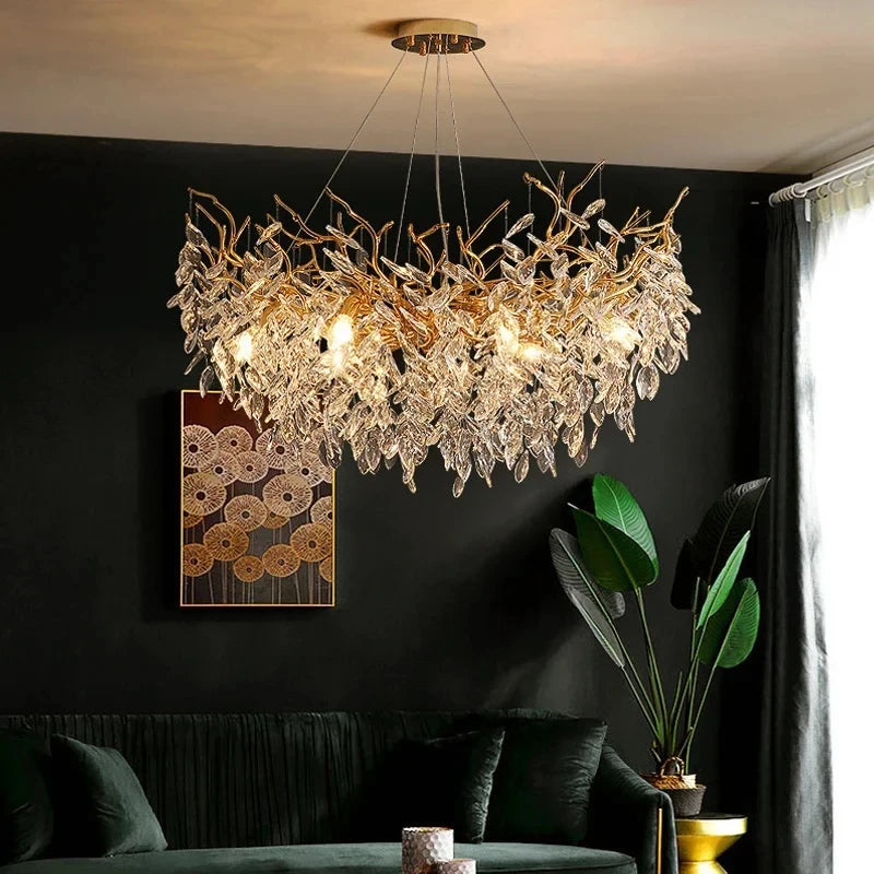 Luxury crystal chandelier K9 hallway staircase glass large — main product photo