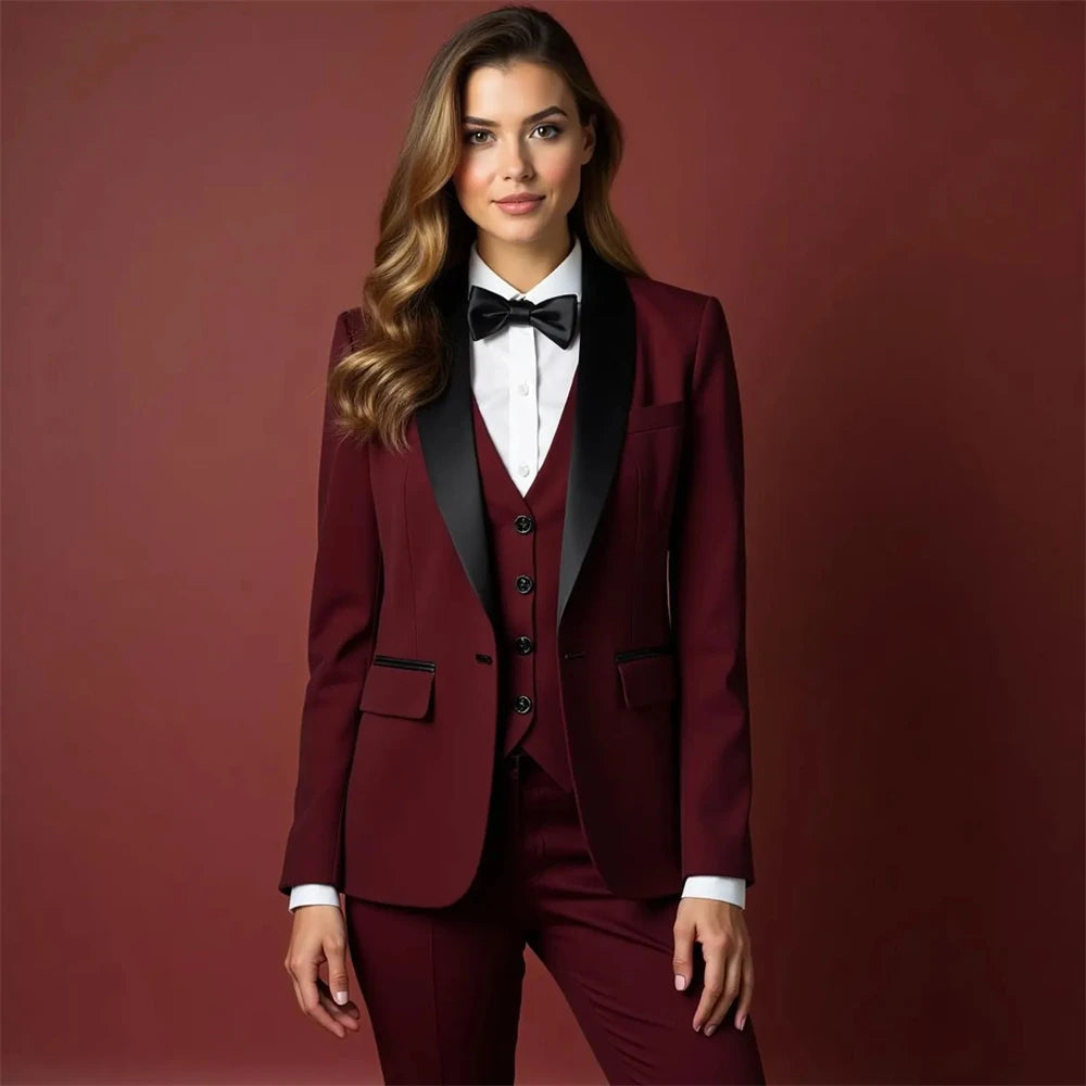 Women’s 3-Piece Suit Women Tuxedo Suit Blazer Dress — product photo 5 of 6