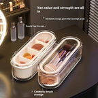 1pc Transparent Makeup Brush Organizer with Lid Cosmetic — product photo 5 of 6