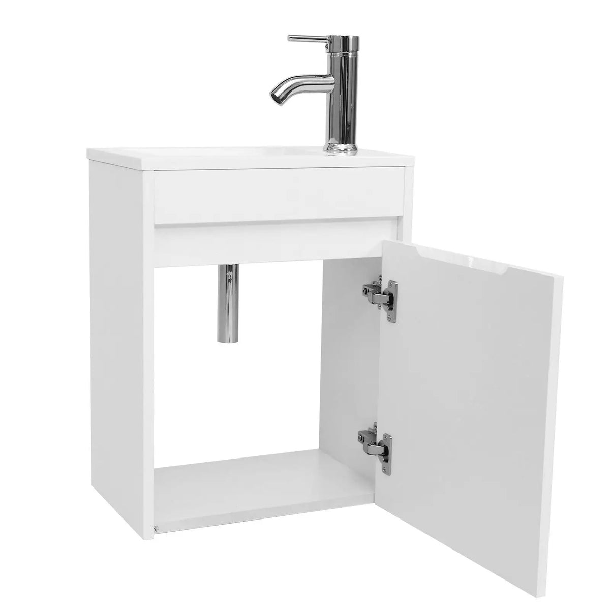 *16" Small Modern Painted Wall Mounted Floating Bathroom — product photo 4 of 6