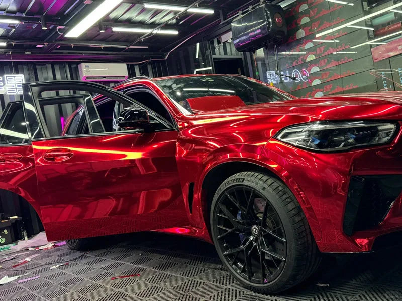 Premium Stretchable Gloss Mirror Chrome Red Vinyl Wrap — product photo 5 of 6