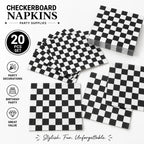 Black And White Plaid Napkin Happy Birthday Party — product photo 3 of 6