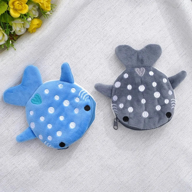 Cartoon Shark Plush Coin Purse Cute Coin Holder — main product photo