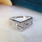 Huitan Fashion Wave Design Cubic Zirconia Rings for — main product photo