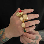 Ingemark 6Pcs/Set Retro Gold Color Signet Chunky Rings — product photo 3 of 6