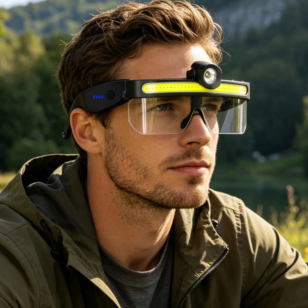 Rechargeable LED Glasses Multi-Mode Head Flashlight Non-Slip Lightweight — main product photo
