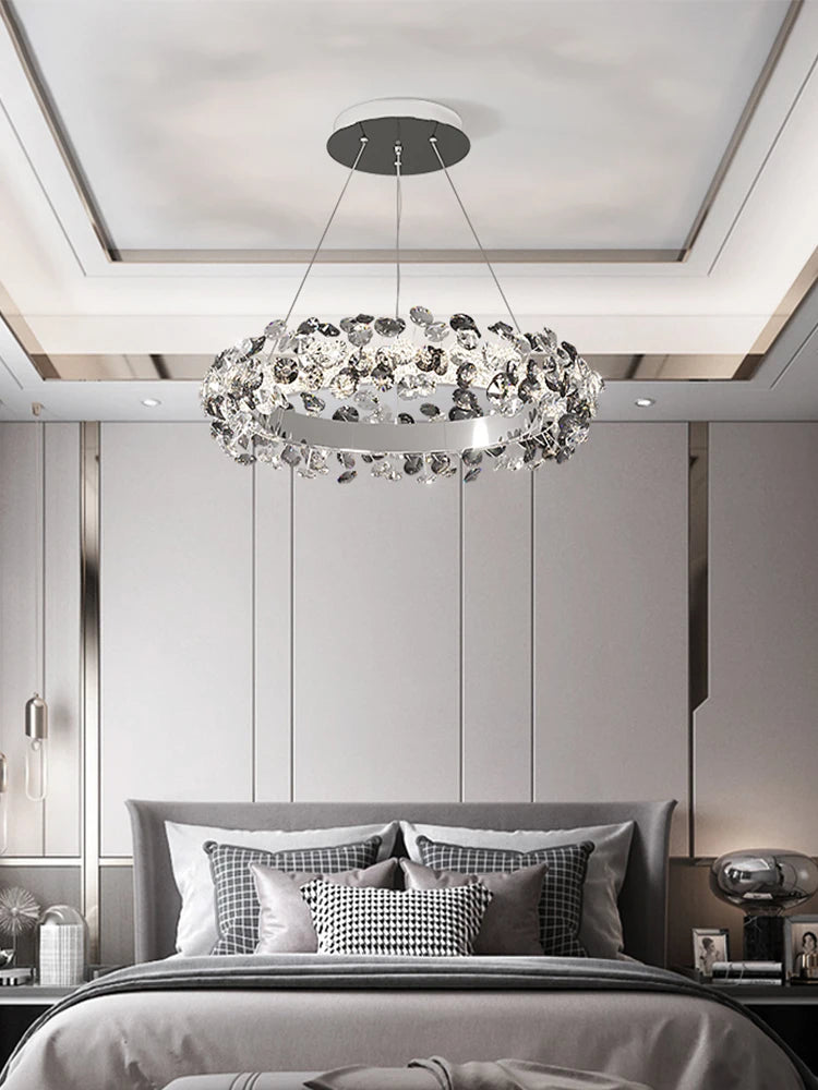 Mordern Luxury Sun Flower Crystal Rings Chandeliers For — product photo 5 of 6