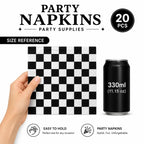 Black And White Plaid Napkin Happy Birthday Party — product photo 5 of 6