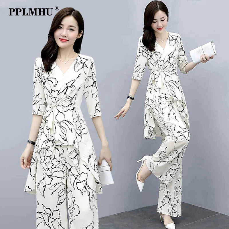 Elegant Print 2 Piece Set Women Outfits Summer — main product photo