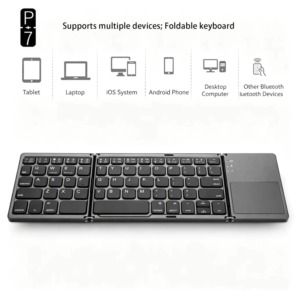 Foldable Bluetooth Keyboard With Touchpad For Android iOS — main product photo
