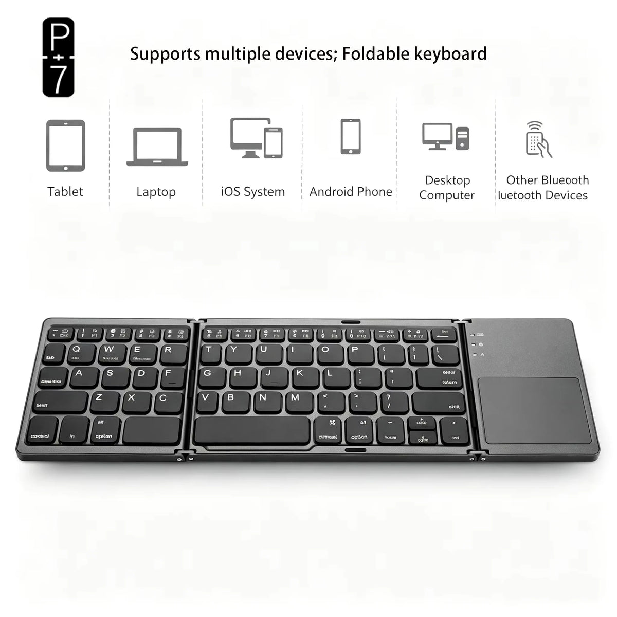 Foldable Bluetooth Keyboard With Touchpad For Android iOS — main product photo