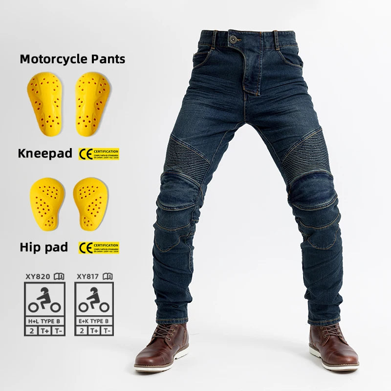 Universal 4-Season Motorcycle Riding Jeans Men Women Windproof — product photo 4 of 6