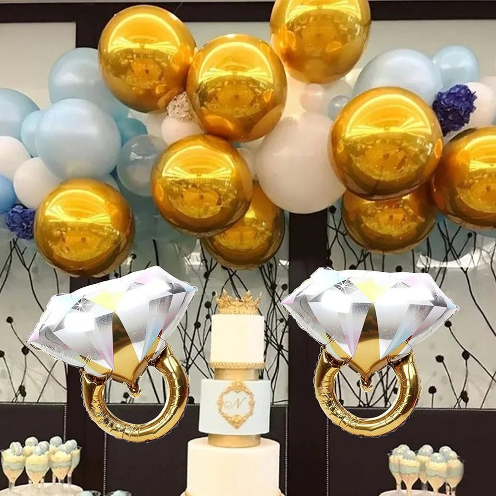 2pcs Diamond Ring Aluminum Balloon — product photo 3 of 5