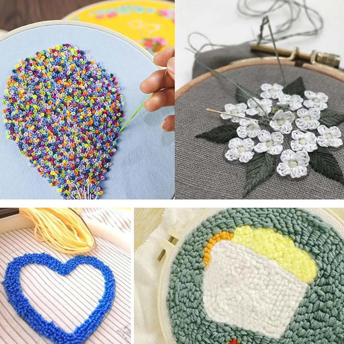 Complete Punch Needle Embroidery Kit Beginner Friendly Plastic — product photo 3 of 6