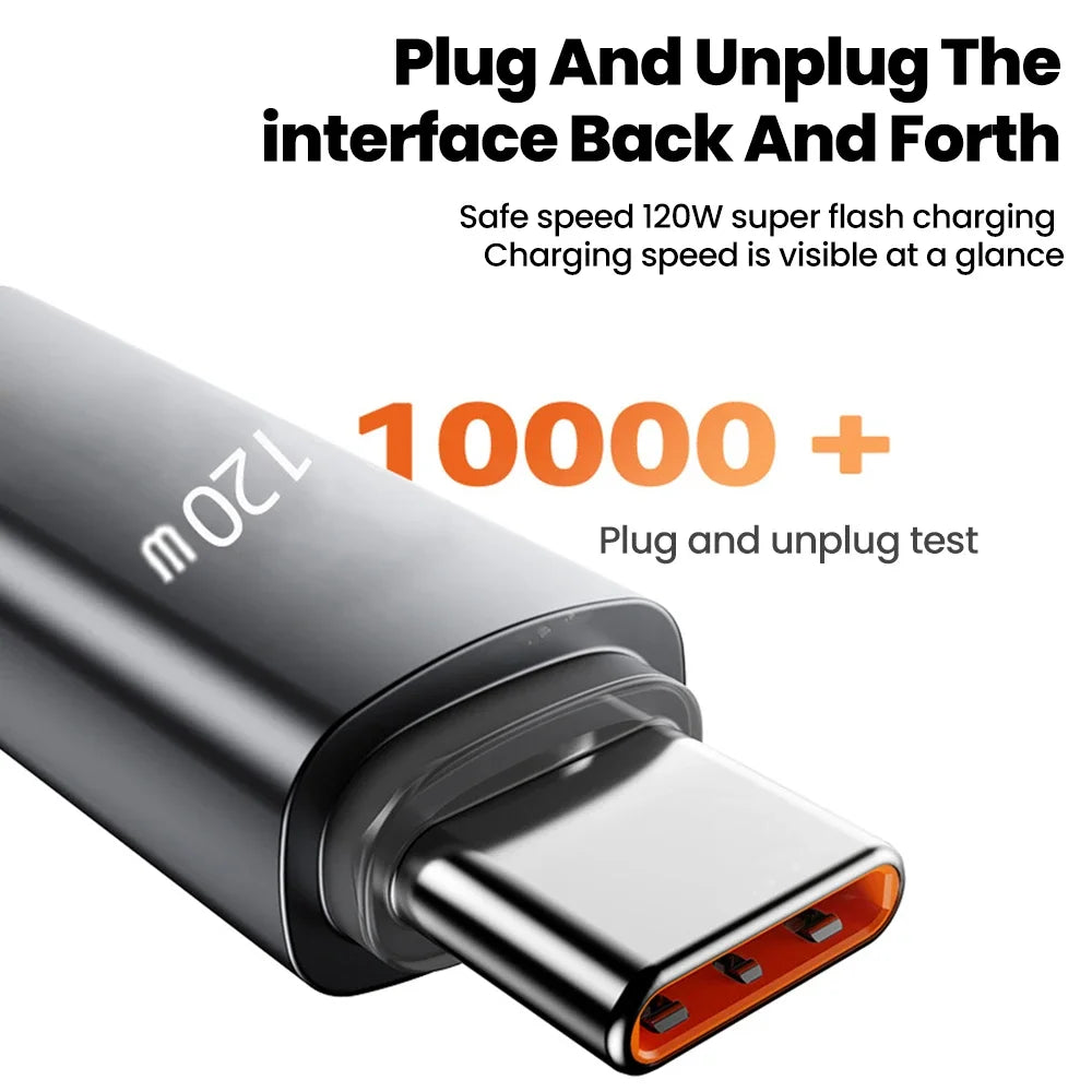 120W Car Spring Cable Retractable USB C To