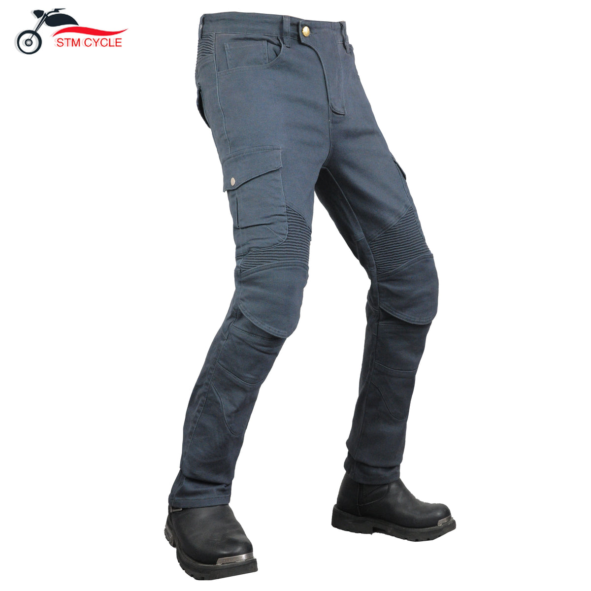 Motorcycle Jeans Men's Casual Workwear Stretch Retro Motorcycle — product photo 5 of 6